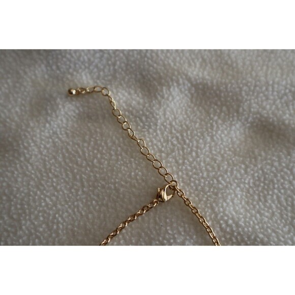 Black Teardrop Plastic Bead Necklace 18"+ Gold Tone Bib Cowl Fashion Jewelry - Picture 8 of 13